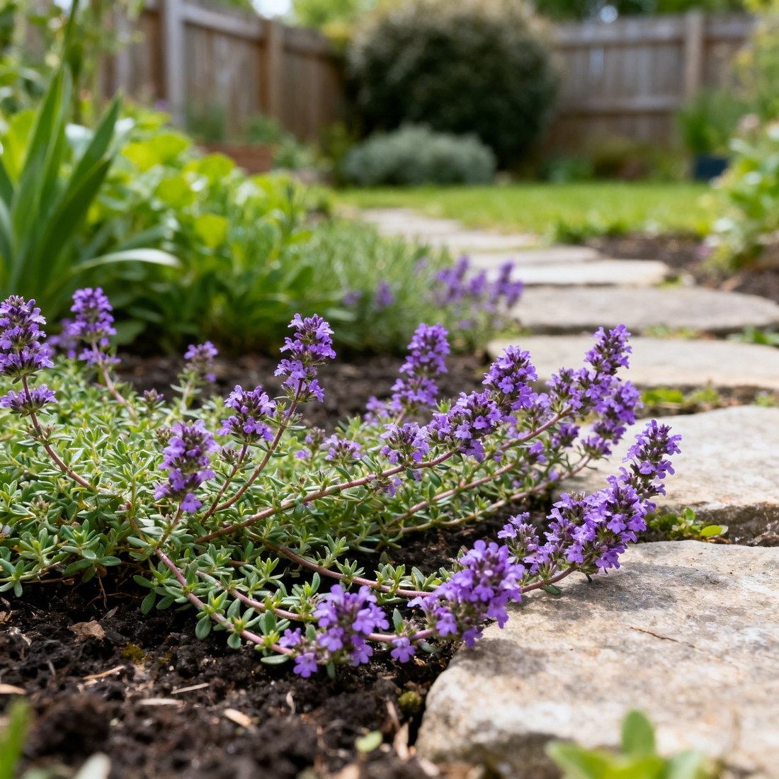 Purple Creeping Thyme Flower Seeds for Planting – Heirloom, Non-GMO Ground Cover