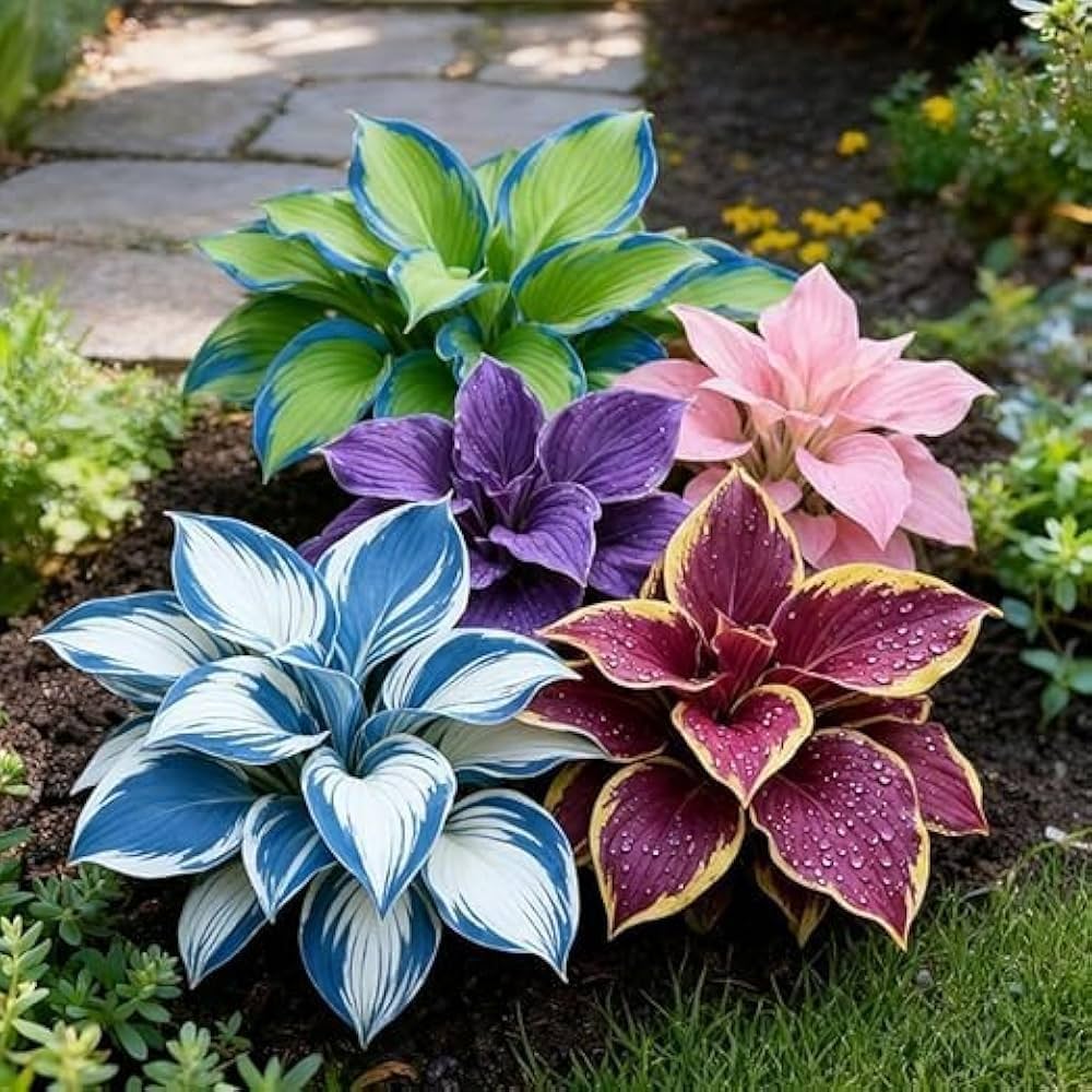Brilliant Hosta Bulbs Mix for planting in a shaded garden
