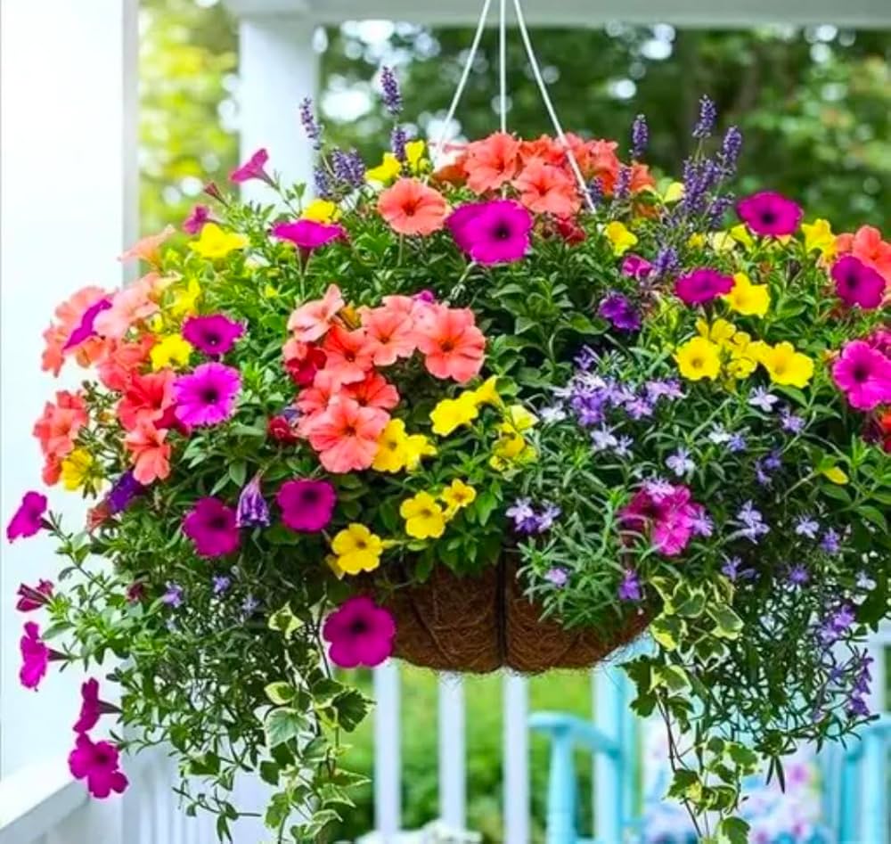 Mixed Hanging Petunia Flower Seeds for Planting - Heirloom, NON-GMO Seeds for Vibrant Garden Blooms