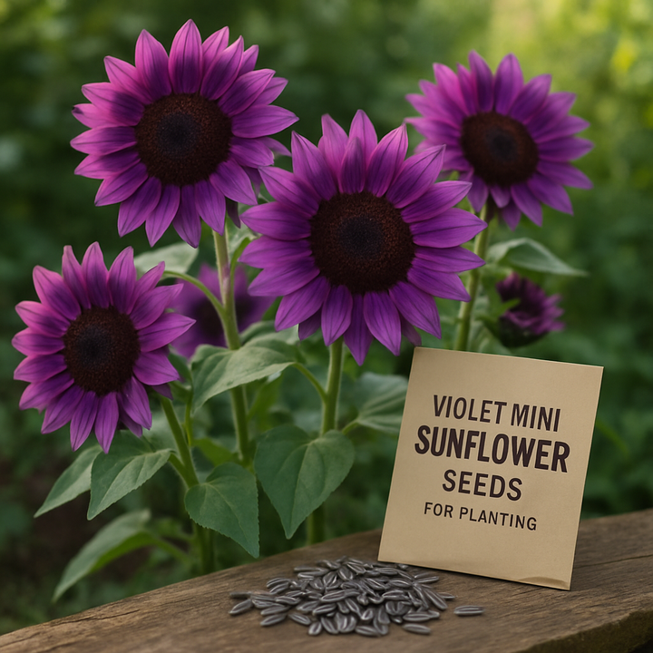 Violet Mini Sunflower Seeds for Planting Unique Dwarf Blooms for Garden Pots & Borders