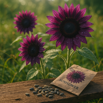 Purple Sunflower Seeds for Planting â€“ Unique Garden Blooms, Easy to Grow, Non-GMO Heirloom Seeds for planting in home garden