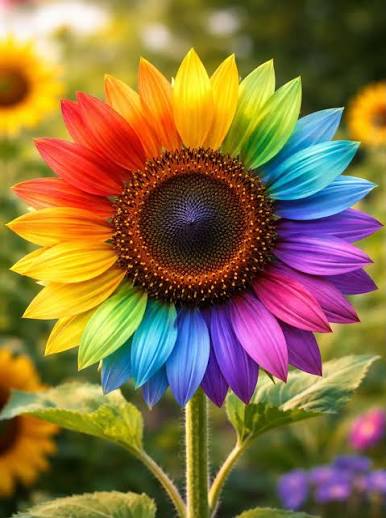 Rainbow sunflower seeds for growing colorful ornamental flowers in a garden