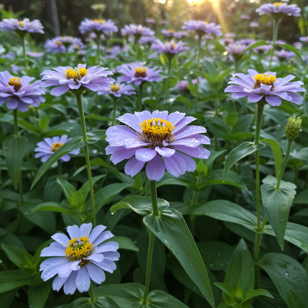 Sky Blue Zinnia Garden Seeds – Heirloom Non-GMO Flower Seeds for Easy Growing