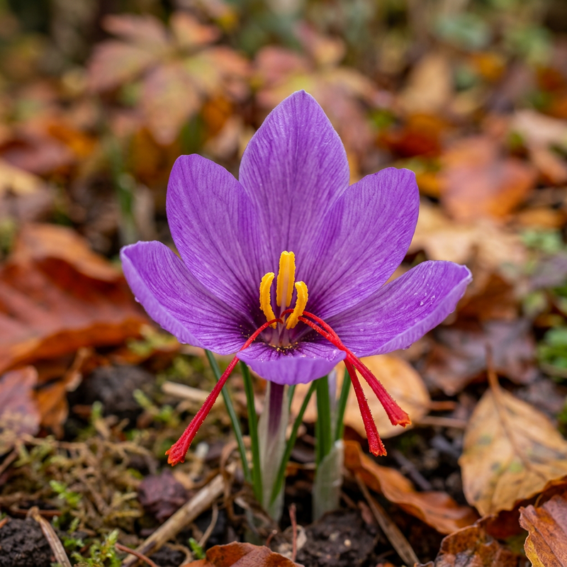 Saffron Crocus Sativus Flower Seeds – Heirloom Non-GMO Seeds for Home Gardening and Planting