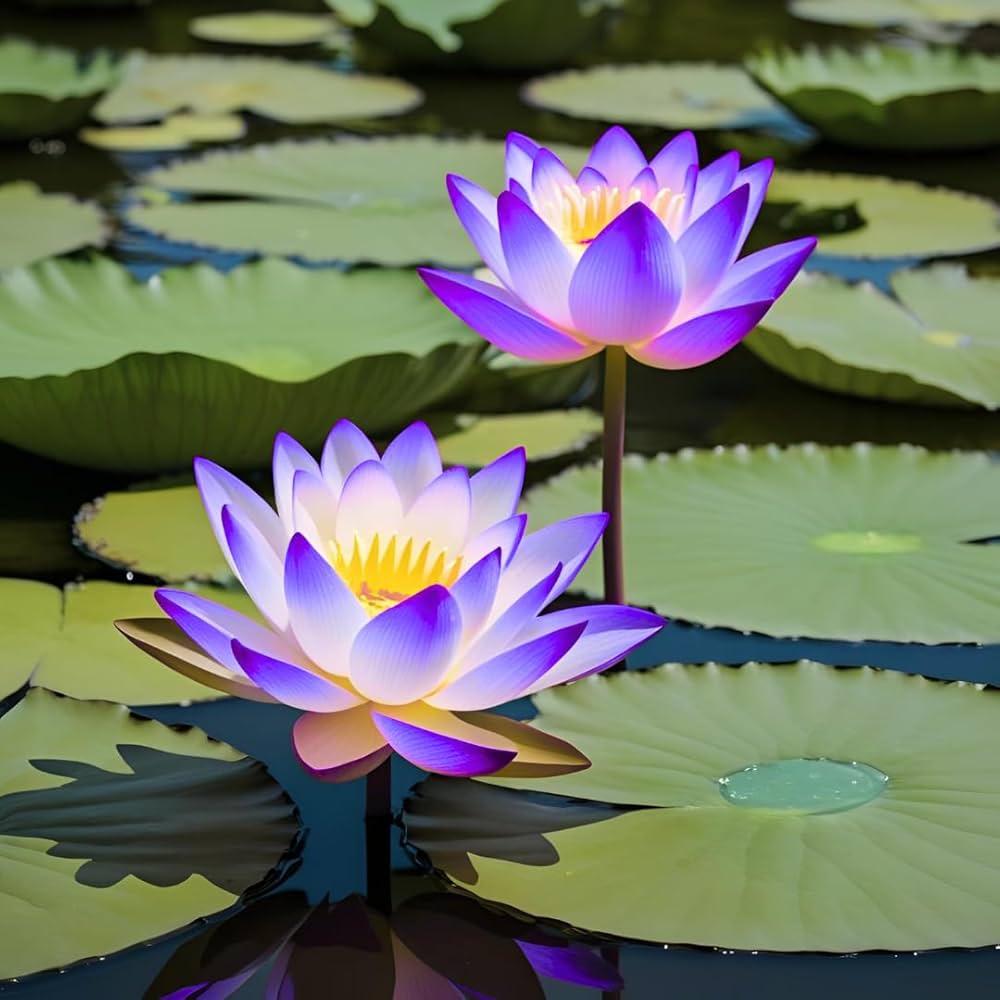 Purple Lotus aquatic flower seeds suitable for water containers and outdoor ponds.