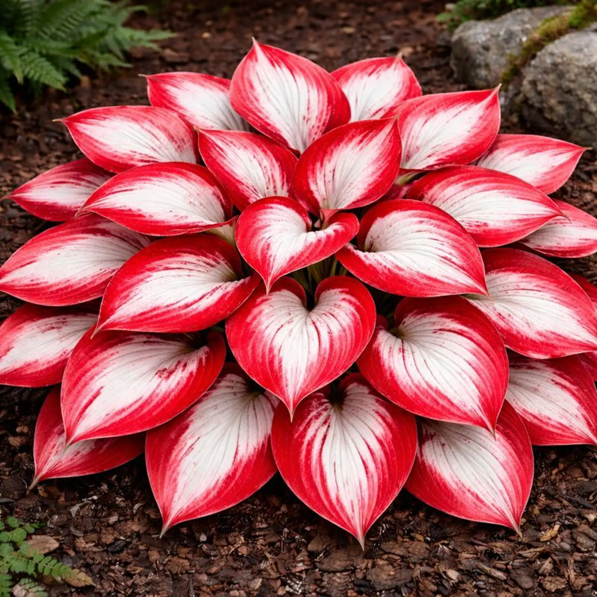 White and Red Hosta plant seeds for planting in shade gardens.